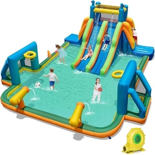 19x17 FT Waterslide Park Inflatable Water Slide Blow up Splash Pool