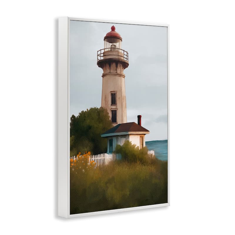 Stupell Scenic Summer Lighthouse View Framed Giclee Art Design By Elizabeth Medley