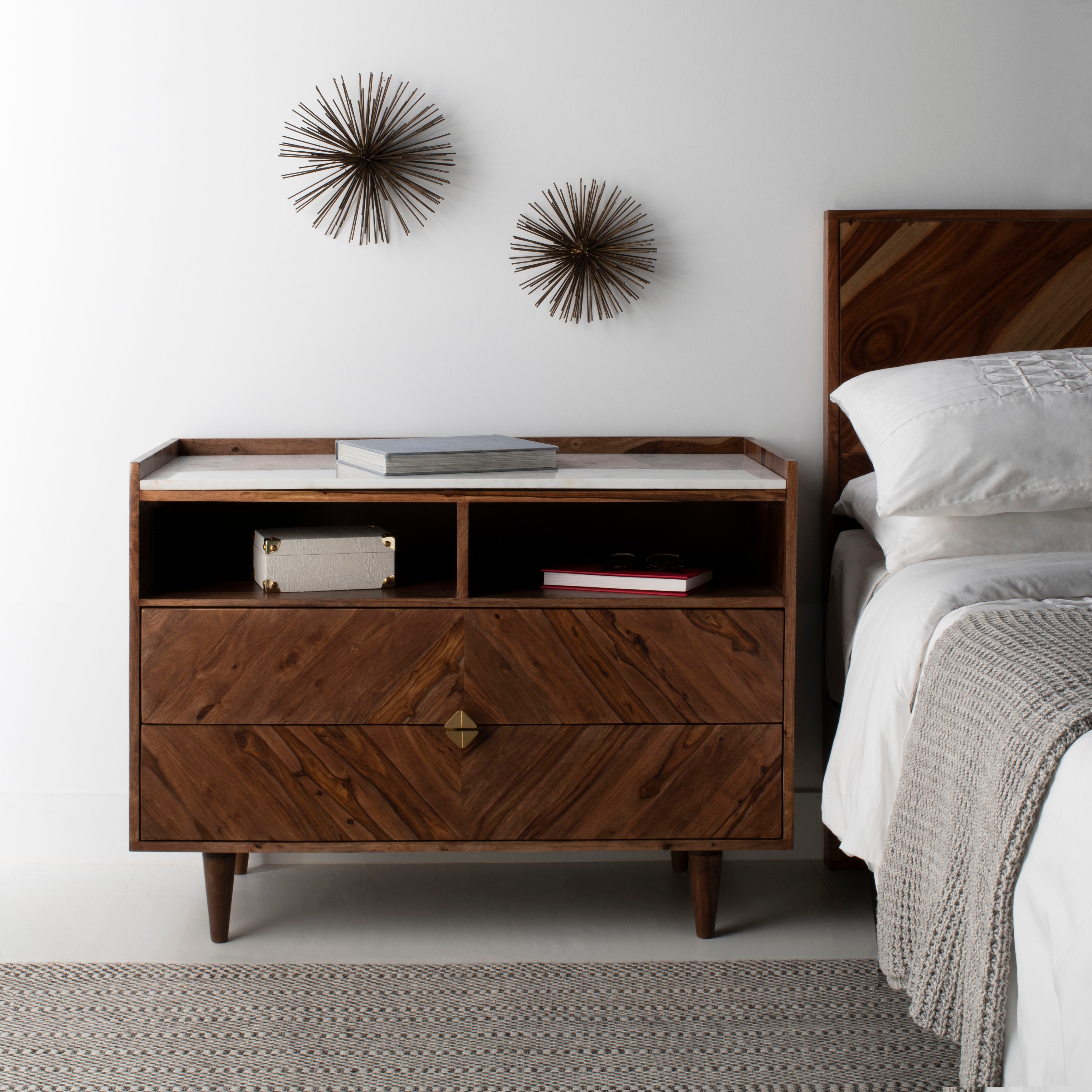 Herringbone nightstand on sale