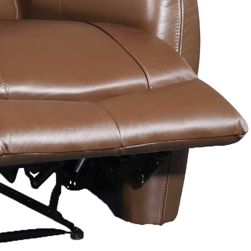 Teren Power Recliner Chair, Rich Caramel Brown Leather Match, Foam