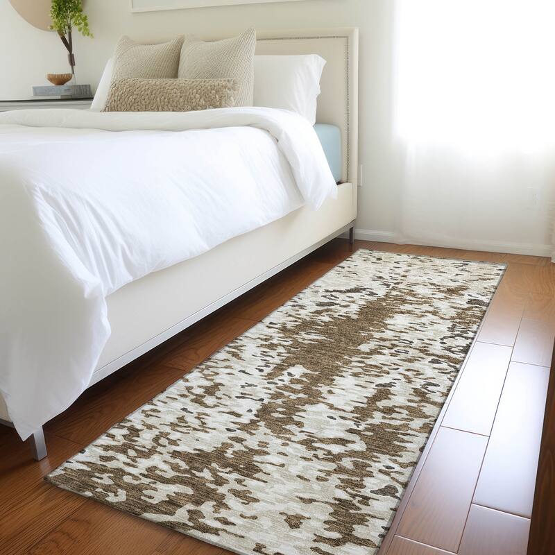 Premium Washable Super Soft Modern Casual Mayfield Rug - Brown - 2'3" x 7'6"