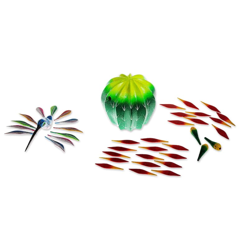 Novica Handmade Hungry Hummingbird Wood Alebrije Sculpture