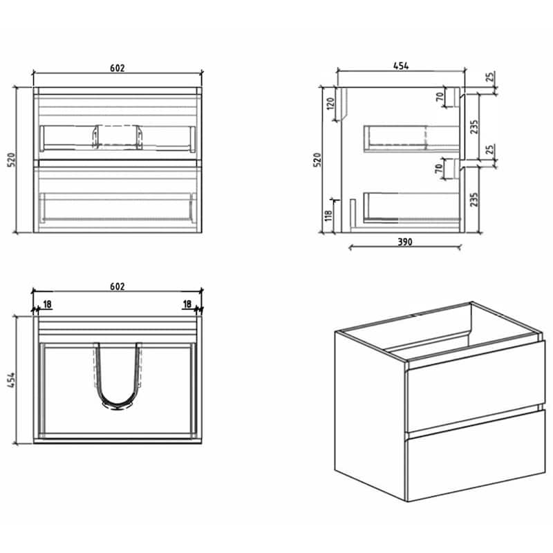 Floating Bathroom Vanity with Solid Surface Top