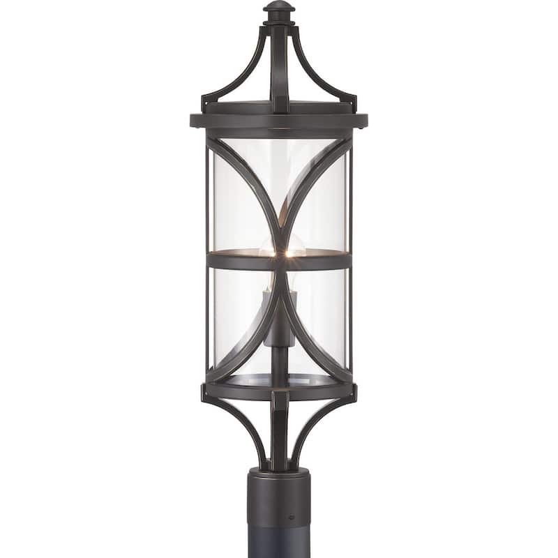 Morrison 1-Light Antique Bronze Modern Outdoor Post Lantern Light - 26.870" x 12.250" x 12.250"