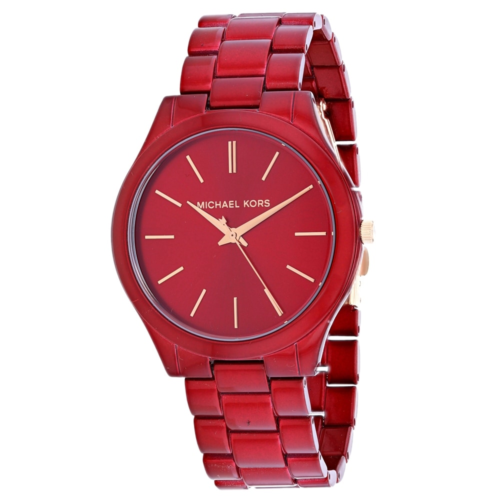 michael kors red runway watch