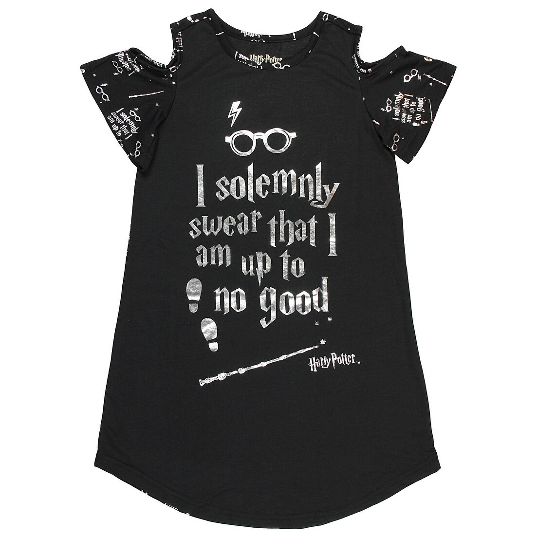 Harry Potter Intimo Big Girls I Solemnly Swear Shoulder Cut Out Nightgown