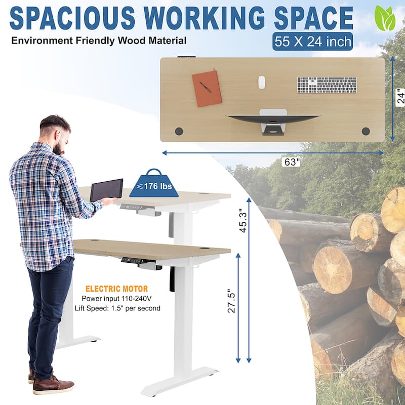 Futzca Electric Height Adjustable Standing Desk