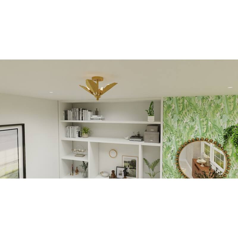 Bayley 4-Light Aged Brass Semi-Flush Mount