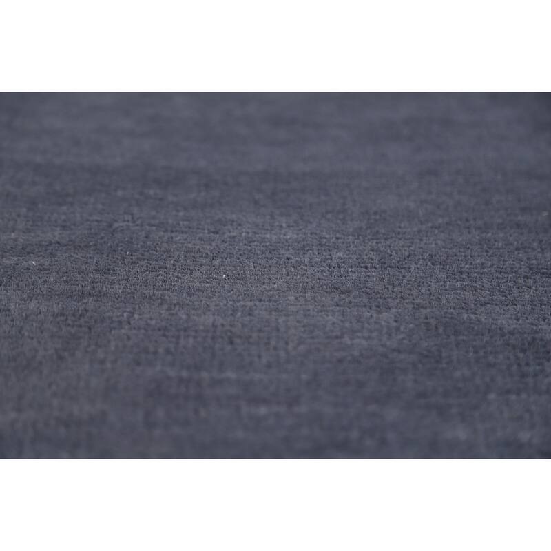 Hand Knotted Oriental 100% Wool Carpet Modern Solid Navy Blue & Blues Gabbeh Area Rug - 13' 1'' X 10' 5''