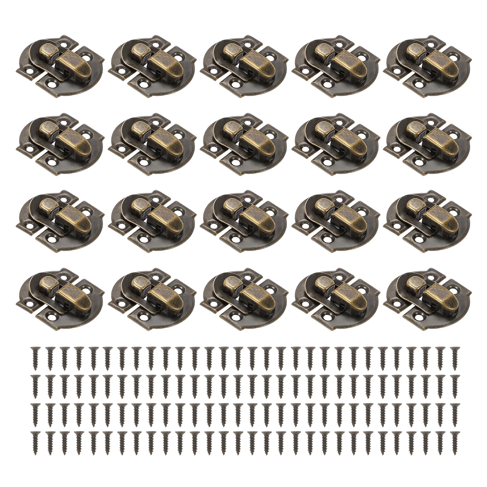 Small Metal Box Toggle Latch, 4 Pack Vintage Hasp Latch Lock Buckle Hardware with Mounting Screw, Silver
