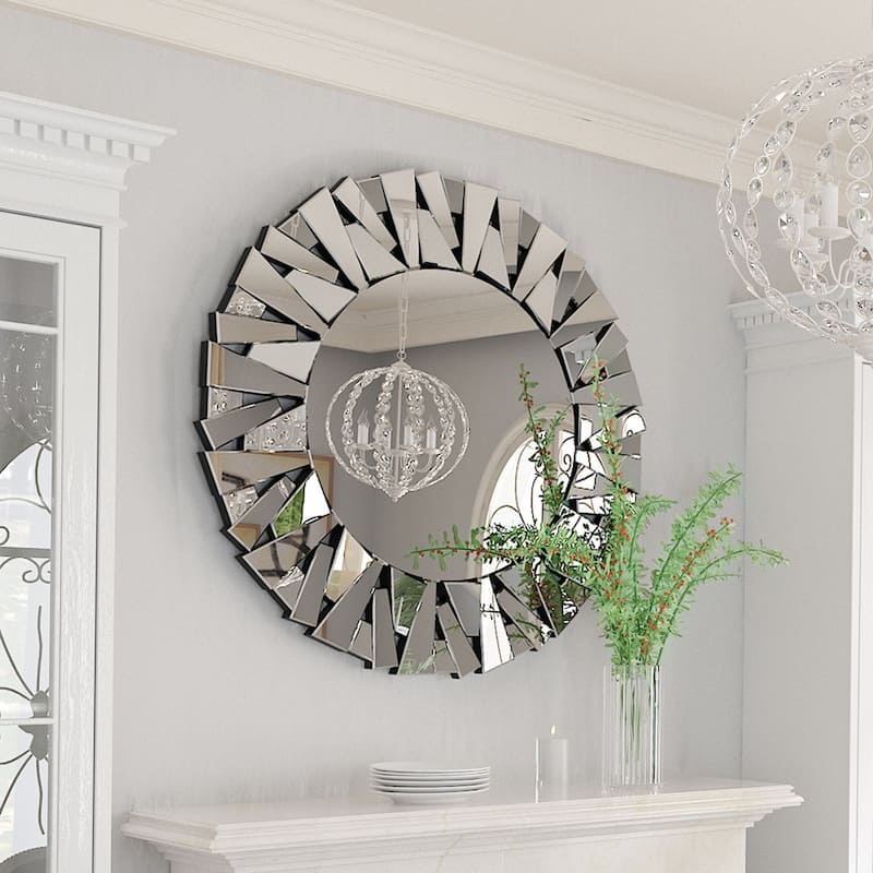 Stillings Sunburst Round Glass Accent Wall Mirror - 32"x32"