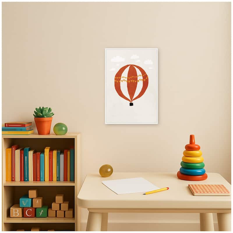 Kate and Laurel Hot Air Balloon II by July Art Prints Framed Canvas Wall Art Print