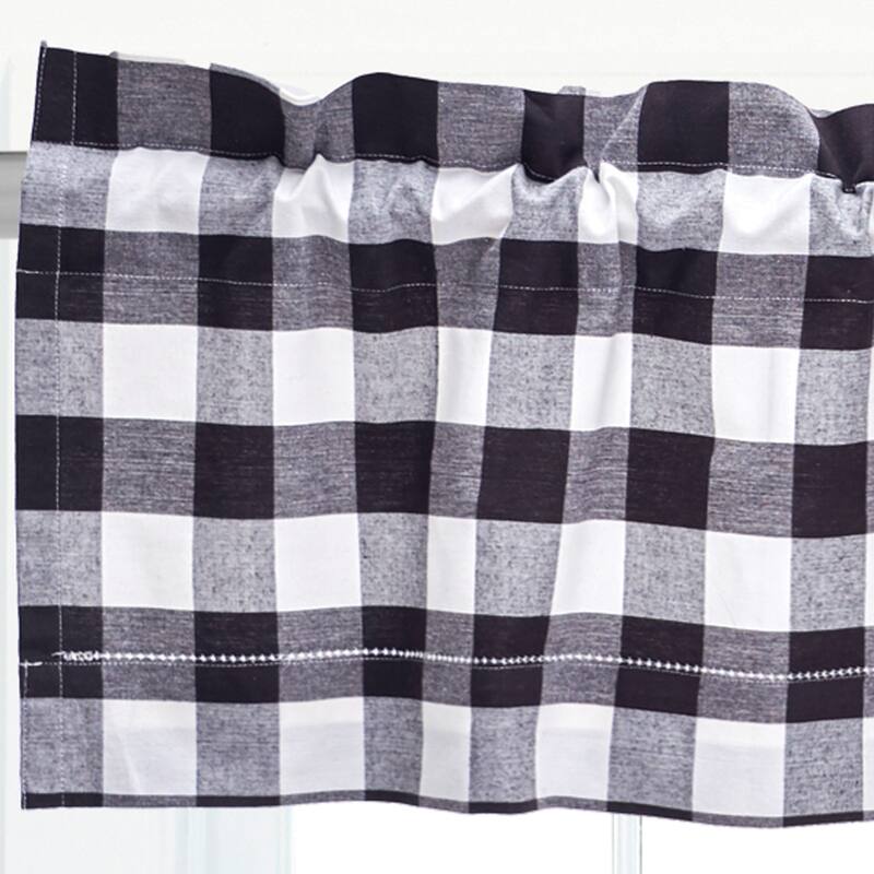 Franklin Check Cotton Window Curtain Valance Set of 2 - 15.5 x 72