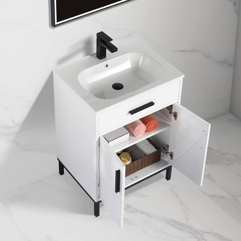 Blossom 24-Inch Freestanding Bathroom Vanity with SMC Sink
