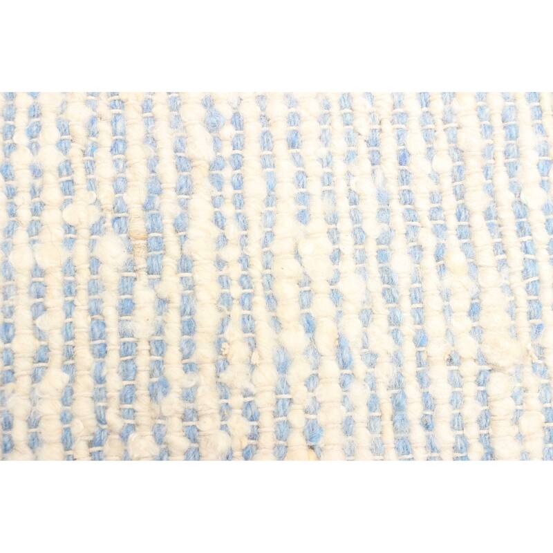 ECARPETGALLERY Braid weave Sienna Blue Wool Rug - 4'1 x 6'1