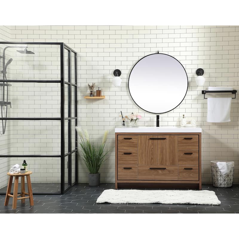 Line 36 - 48 Inch Single Bathroom Vanity - Walnut Brown - 48 Inches