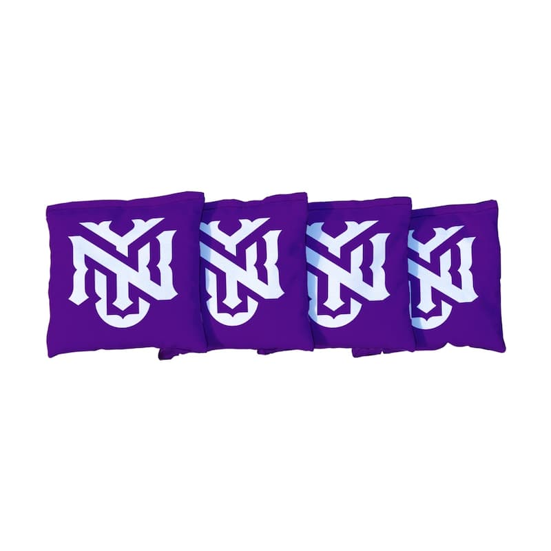 New York University NYU Bobcats Purple Cornhole Bags - Corn Filled