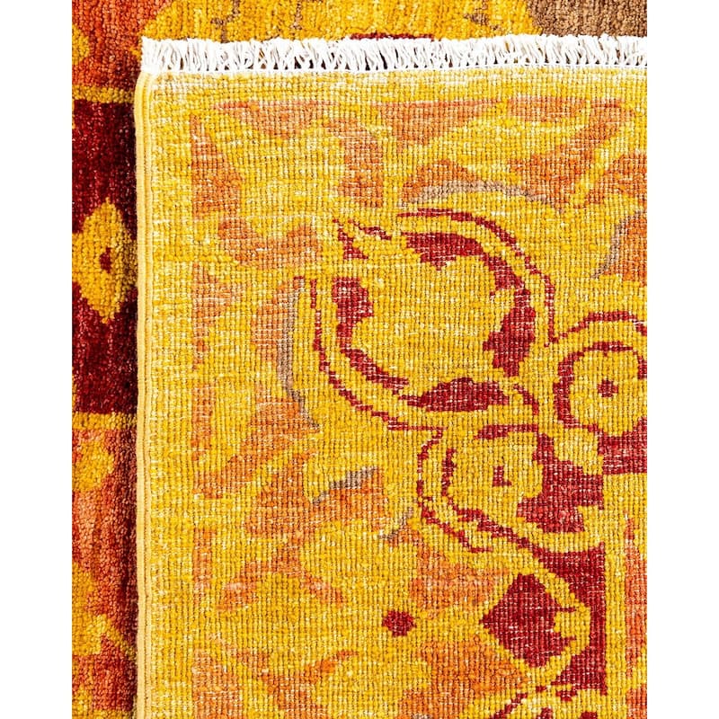 Overdyed, One-of-a-Kind Hand-Knotted Area Rug - Brown - 6' 1" x 9' 0"