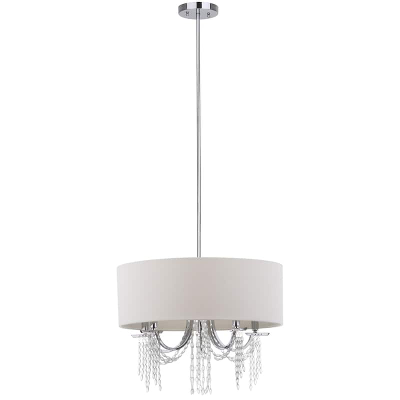 SAFAVIEH Lighting Shonna Adjustable 5-Light Chrome Pendant - 22"x22"x13.25 - 49.25" - 22Wx22Dx49H