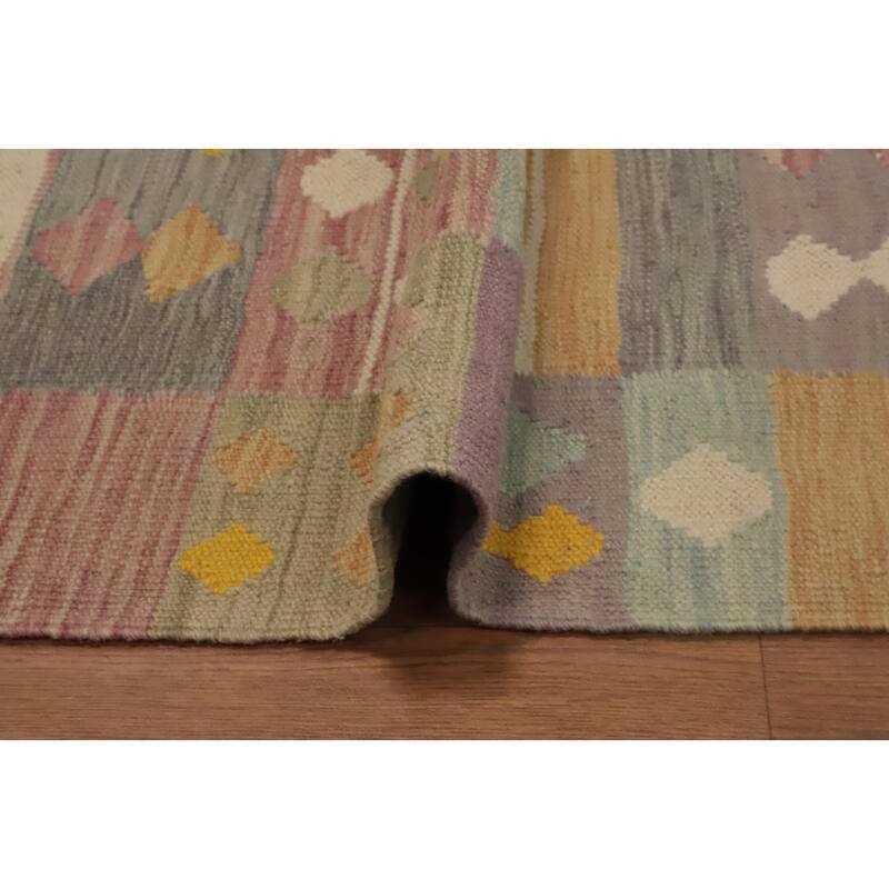 Hand Woven Oriental 100% Wool Carpet Southwestern Tribal Multi-Colored Kilim Area Rug - 4' 2'' X 2' 0''