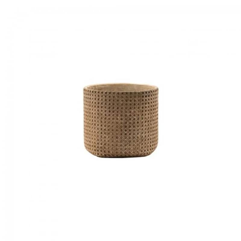 Brownceramic Woven Look Planter