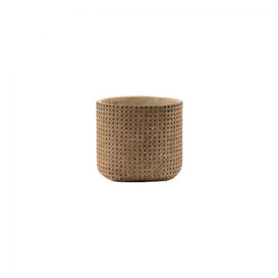 Brownceramic Woven Look Planter