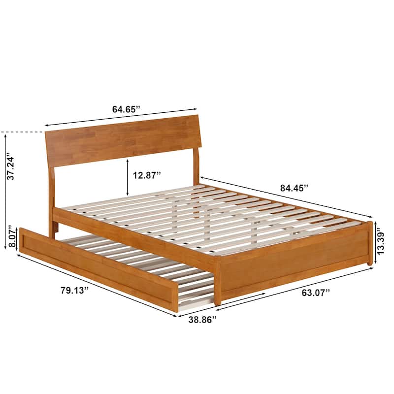 Norla Wood Platform Bed with Trundle