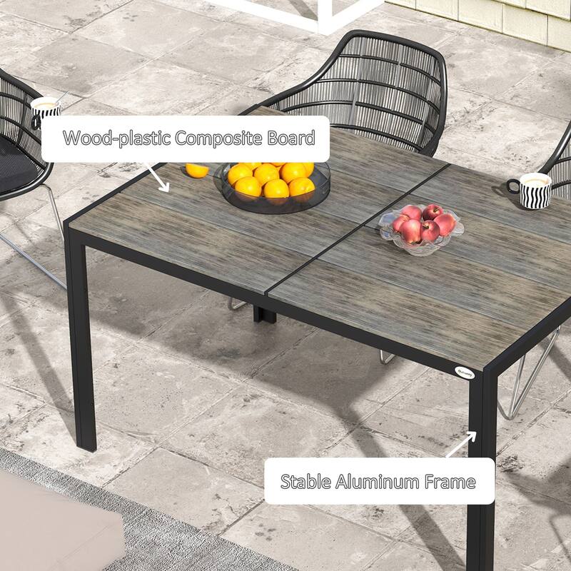 Outsunny Outdoor Dining Table For 6 People - Grey