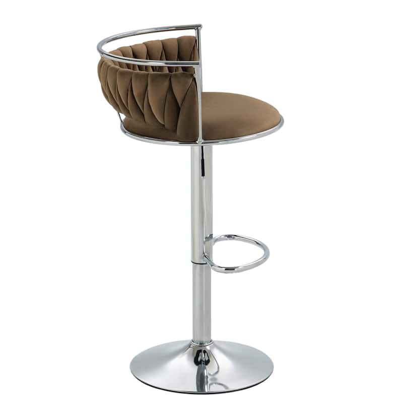 Modern Velvet 26" Adjustable Swivel Bar Stools (Set of 4)