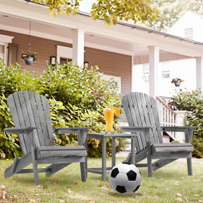 Wooden Outdoor Folding Adirondack Chair Set of 2