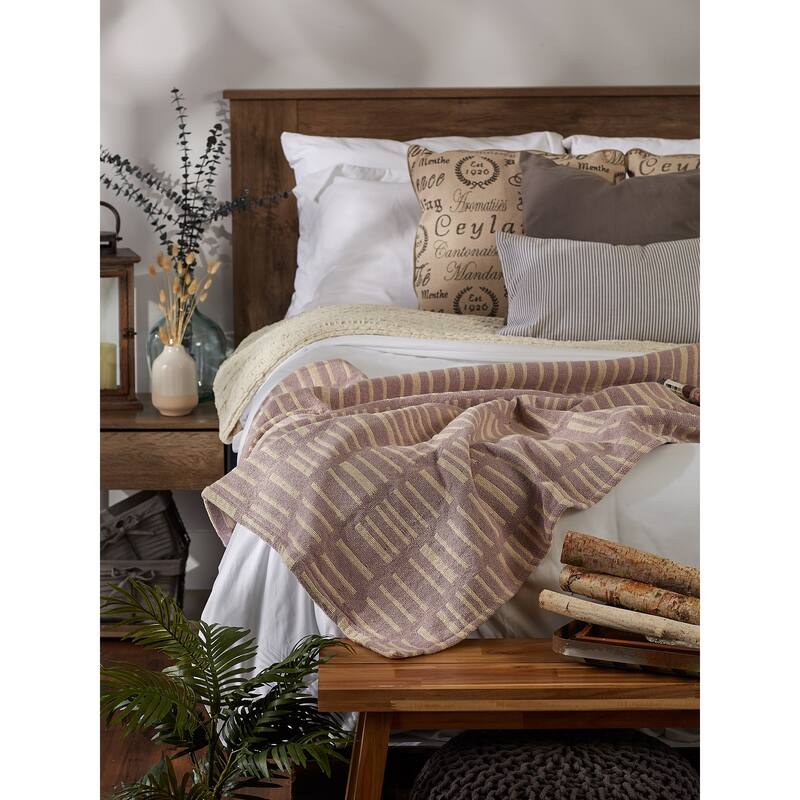 DII Dusty Lilac Urban Jacquard Throw