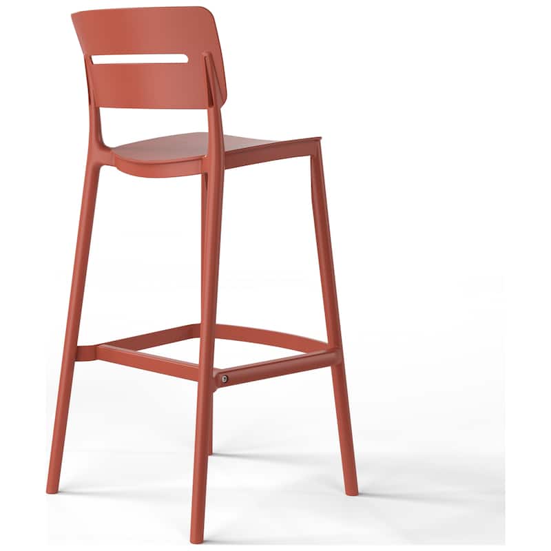 Frond and Form 29.5" Outdoor Patio Poly Plastic Bar Stool (Set of 2)