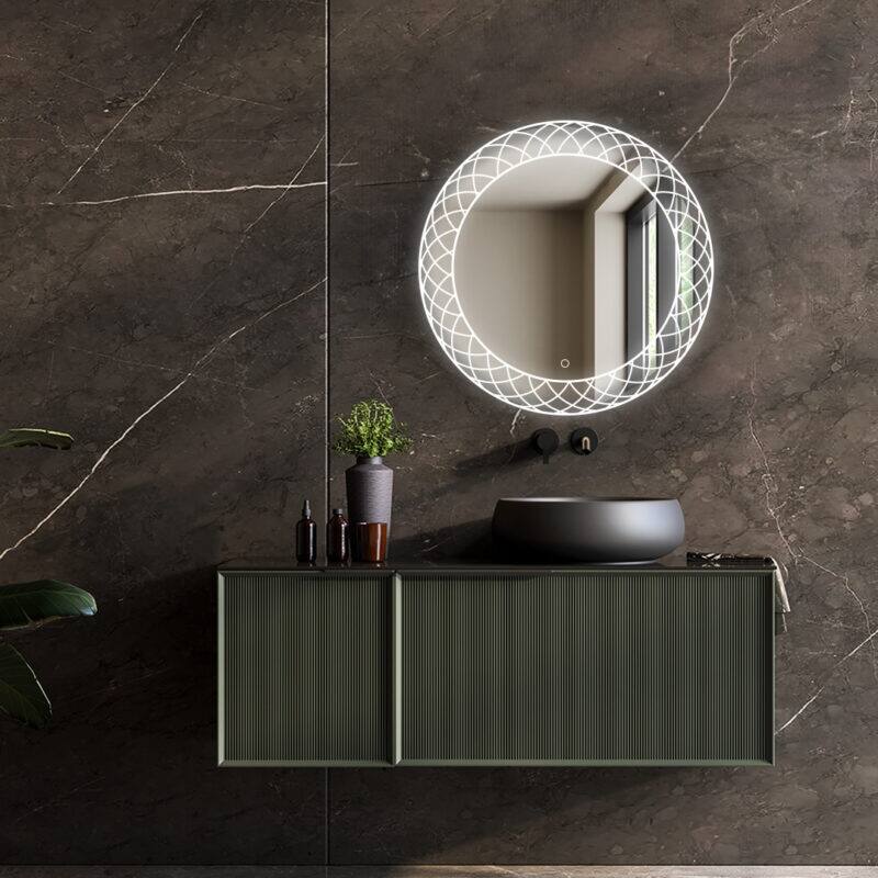 Aquadom Frost LED Lighted Bathroom Round Mirror