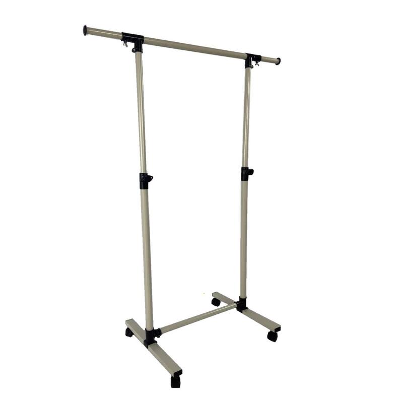 43.3 in.W Rolling Short Clothing Racks with Bottom Shelves and Wheels - N/A