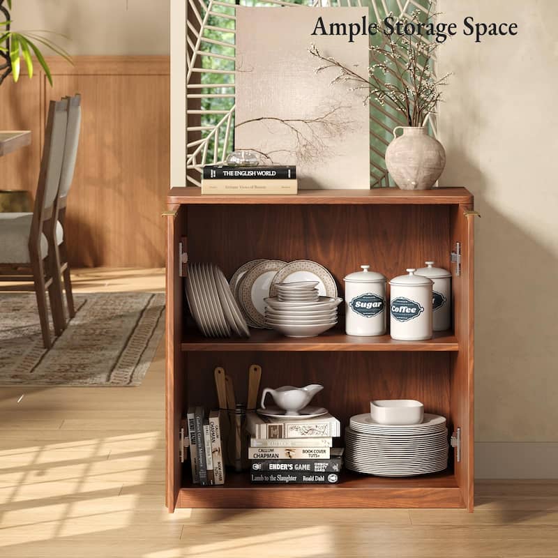 31.5" Buffet Cabinet with Storage, Fluted Sideboard with Adjustable Shelves for Living Room, Dining Room, Kitchen