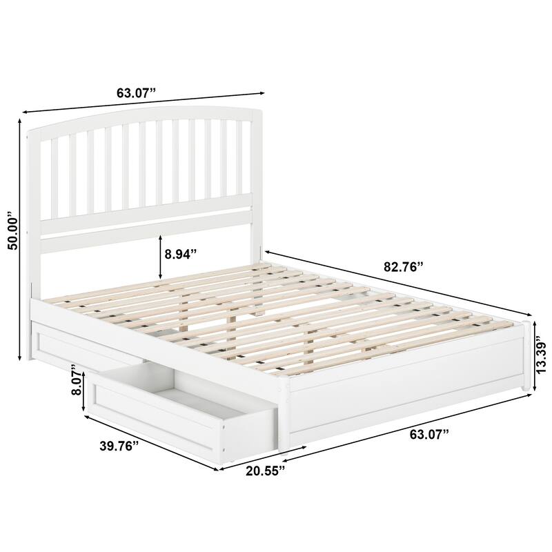 Lucia Platform Bed with Panel Footboard and Storage Drawers