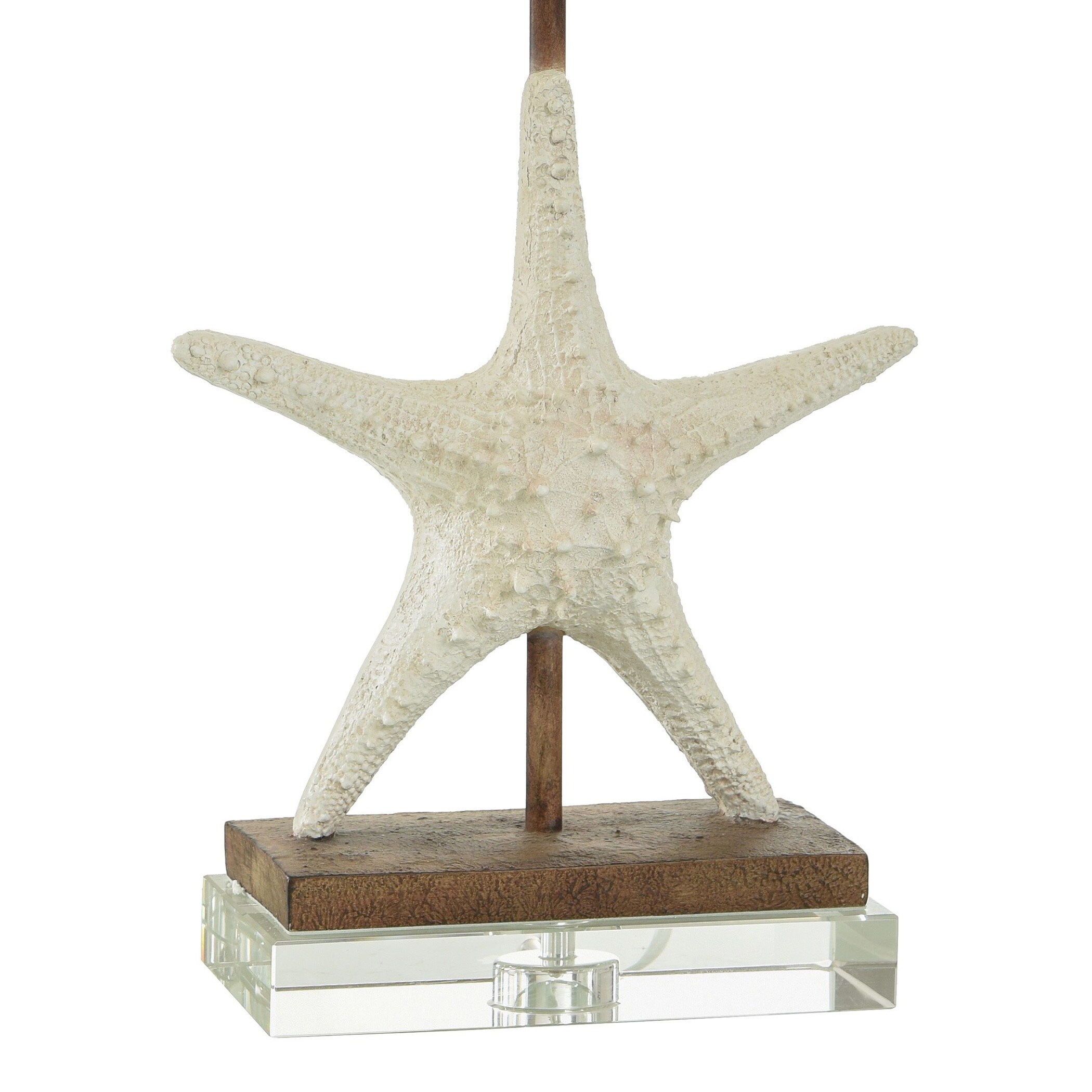 Axel Ivory - Rustic Coastal Starfish Table Lamp - Heathered