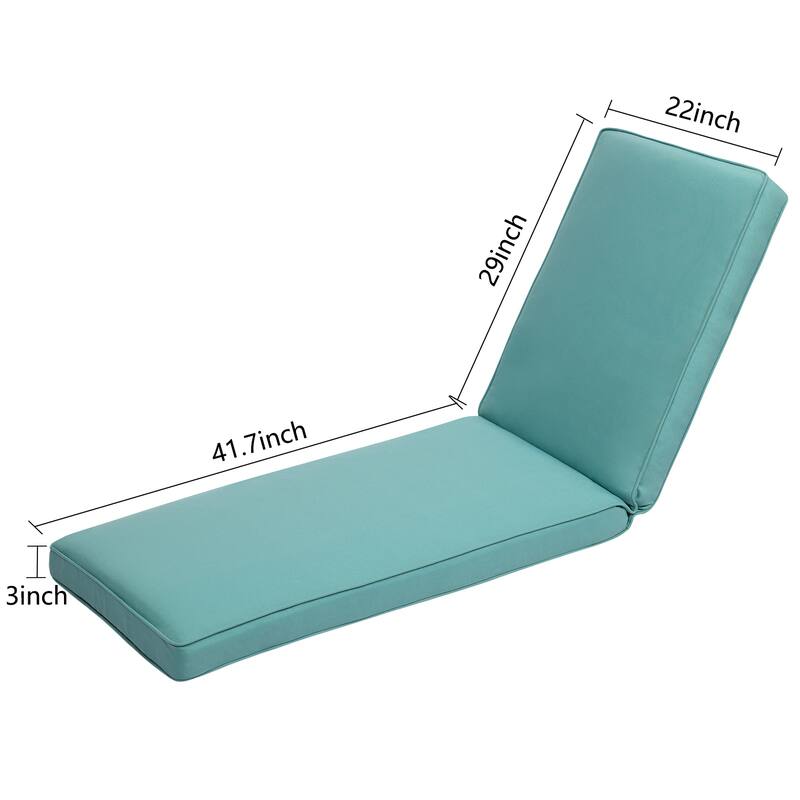 Aoodor Patio Chaise Lounger Cushions Set of 2, Olefin Fabric, Water-Resistant, 72x21x3 Inches(Only Cushions) - N/A