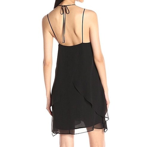 bcbgeneration black chiffon cocktail dress