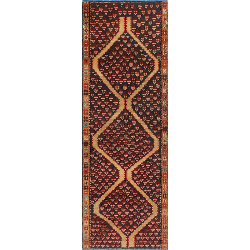 Fine Vintage Distressed Gyasi Black/Brown Runner - 2'10" x 8'7"