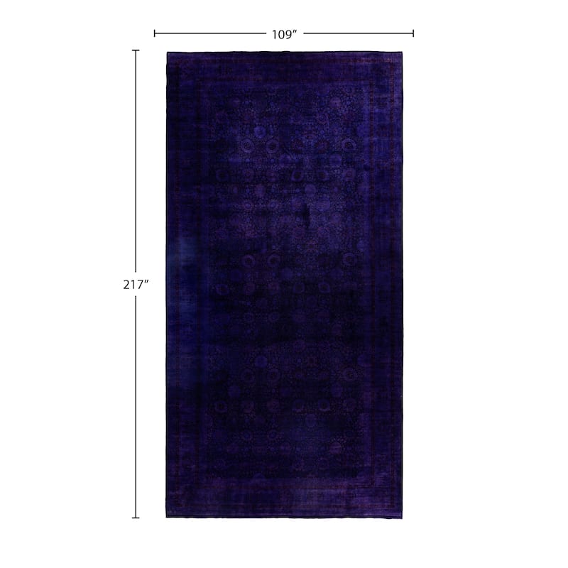 Overdyed One-of-a-Kind Hand-Knotted Area Rug - Purple - 9' 1" x 18' 1"