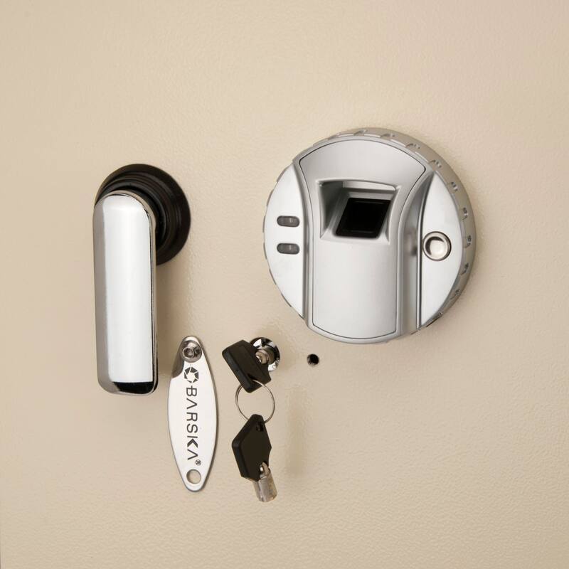 0.82 Cubic Ft Beige Biometric Wall Safe