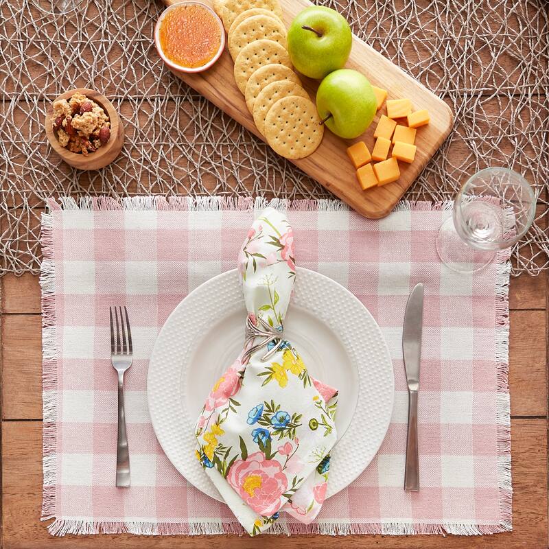 Heavyweight Check Fringed Placemat