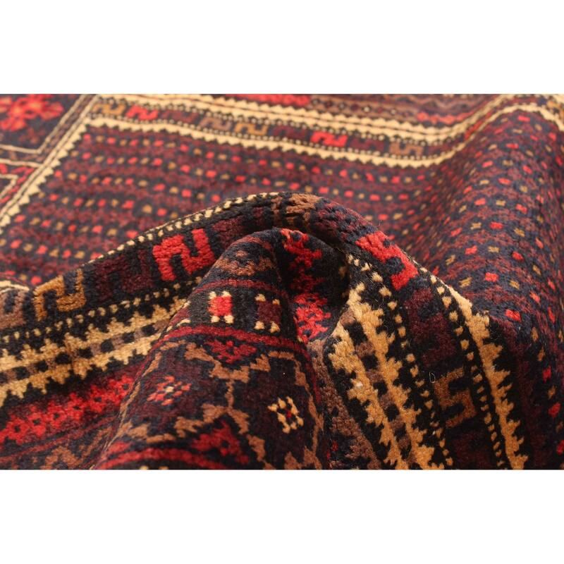 ECARPETGALLERY Hand-knotted Teimani Dark Navy Wool Rug - 2'9 x 4'6