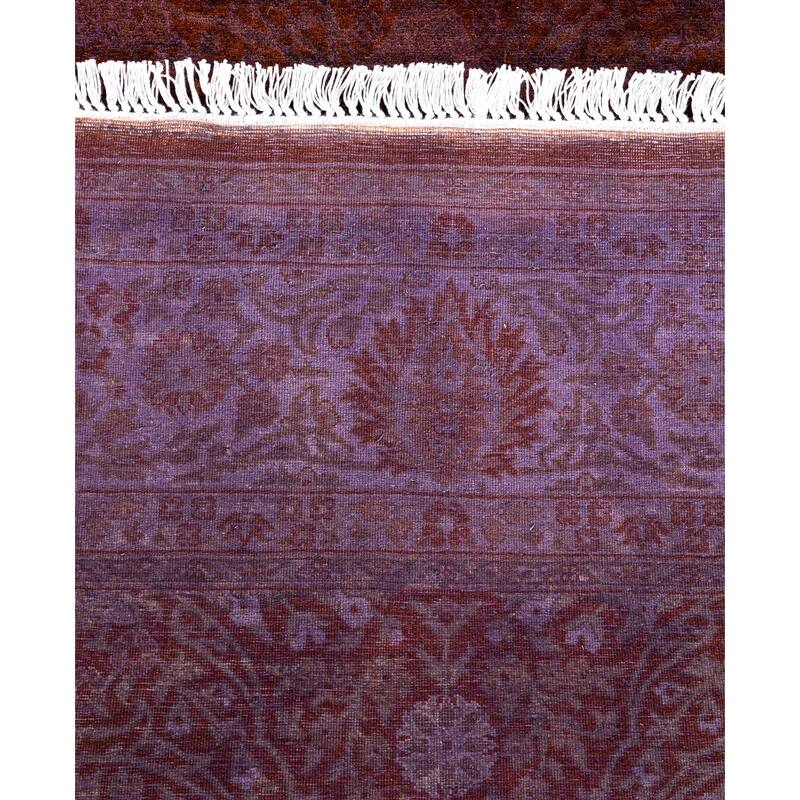 Overdyed One-of-a-Kind Hand-Knotted Octagon Area Rug - Purple - 6' 1" x 6' 1"