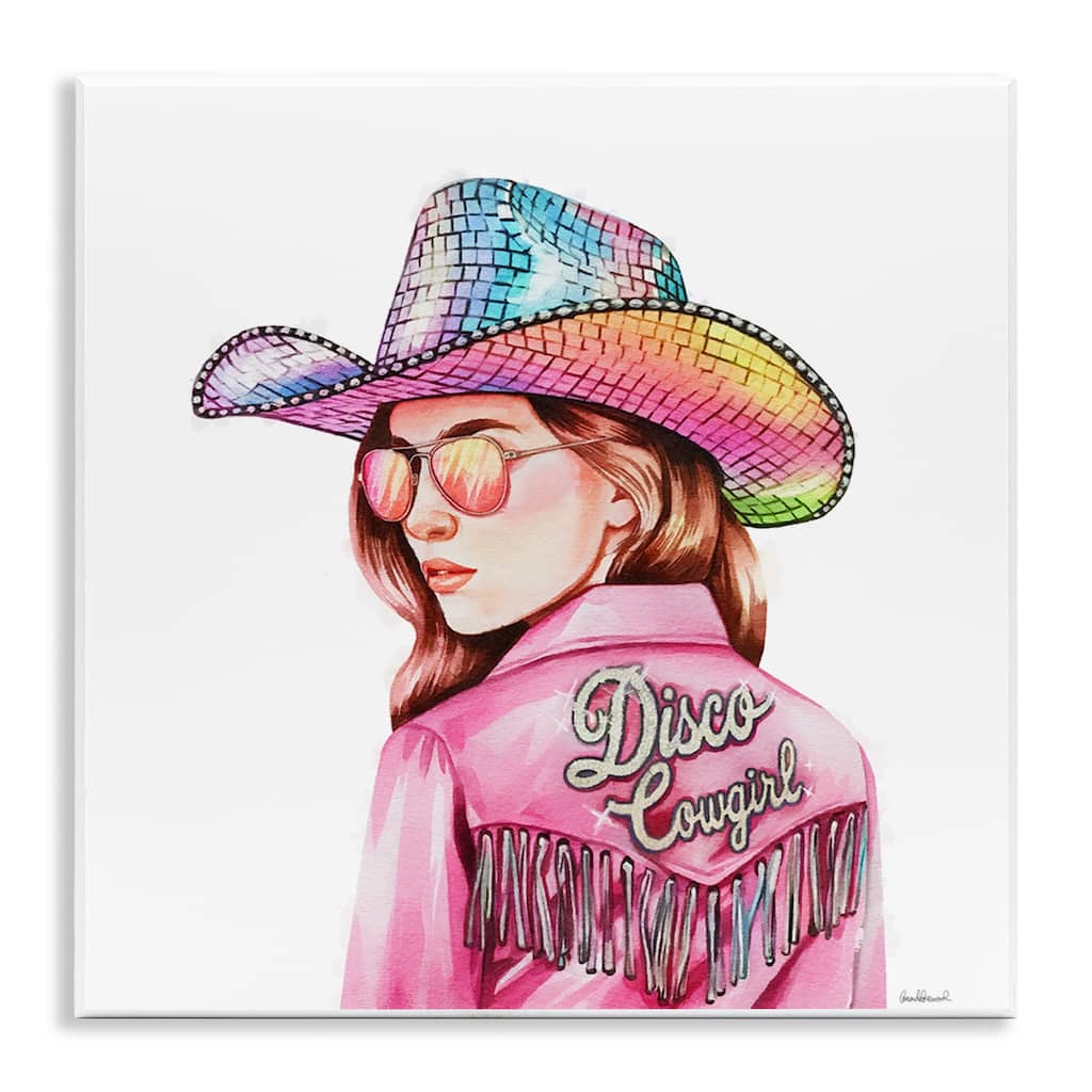 Stupell Pink Disco Cowgirl Wall Plaque Art Design By Amanda Greenwood