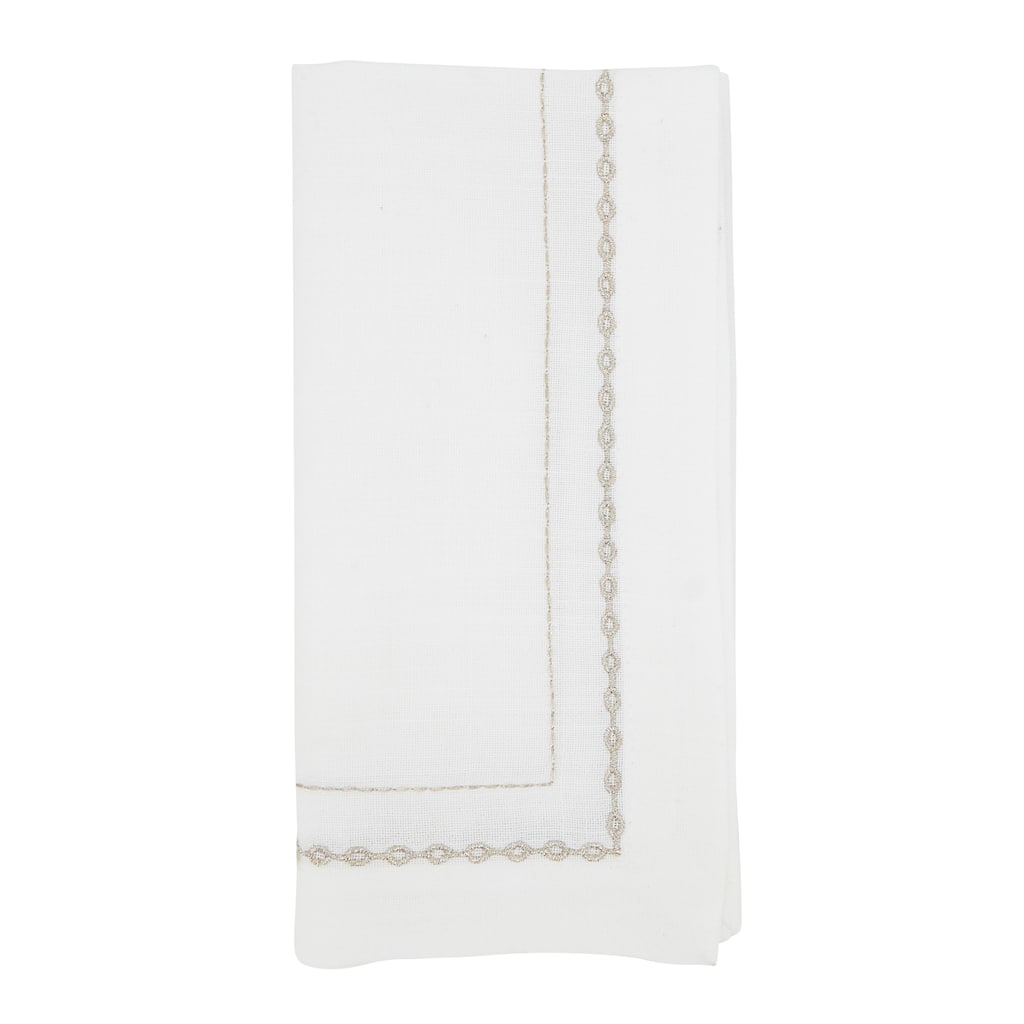Luxurious Links Embroidered Chain-link Napkin (Set of 4)