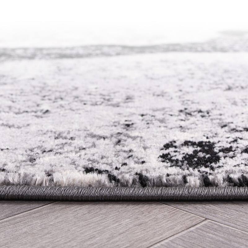 World Rug Gallery Contemporary Floral Design Black Area Rug