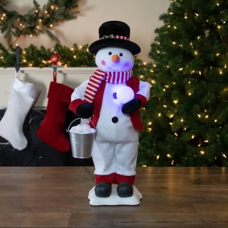Lighted and Animated Musical Standing Snowman Christmas Figure - 24"