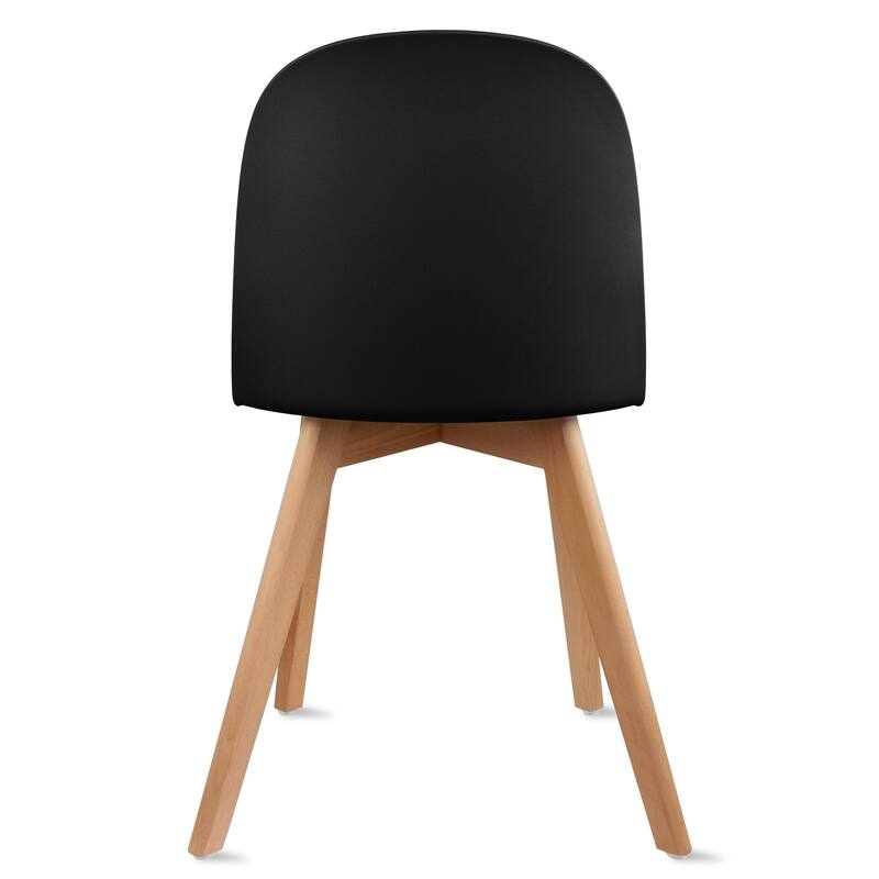 Set of 4 Plastic Dining Side Chair Wood For Event Kitchen Office Event Garden Patio Cafe
